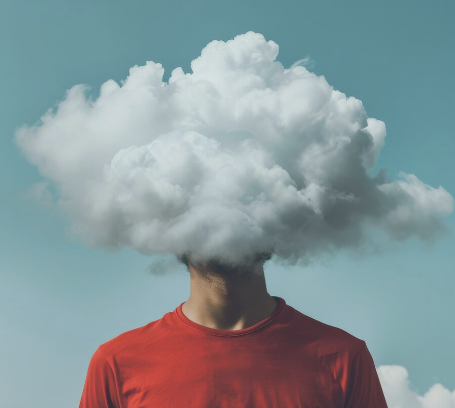 Man's head in clouds and having doubt about how to obtain the AIGP Certification